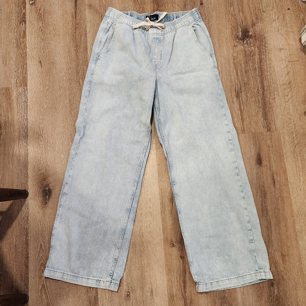 Gap High Waisted Wide Leg Lightwash denim pull-on pants small